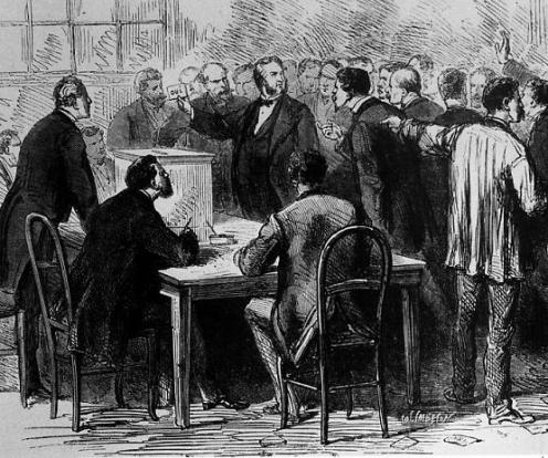 Bureau de vote en 1870