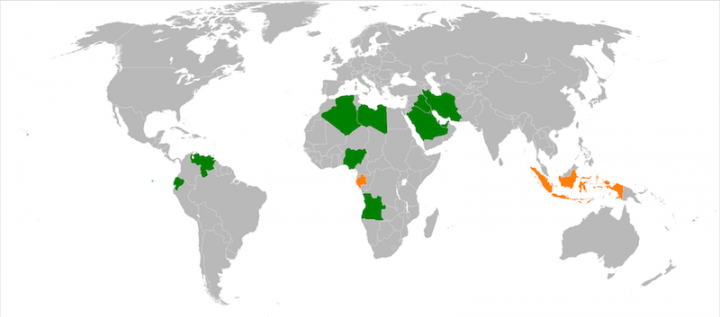 Carte des pays OPEP