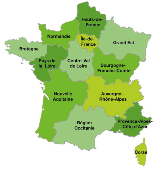 Carte des régions