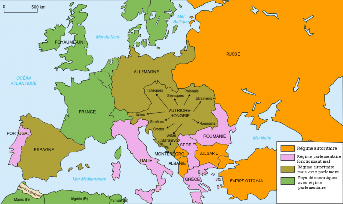 Carte Europe 1914